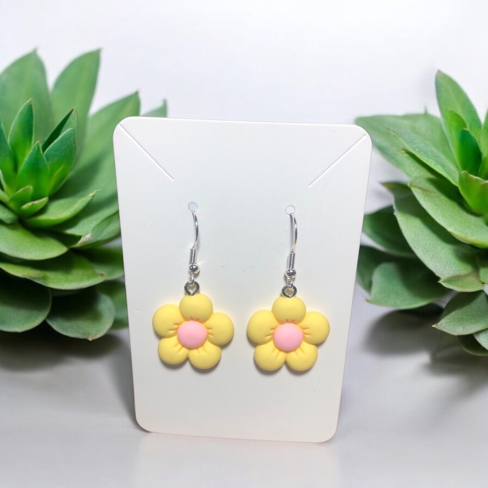 33. Yellow Flower Dangle Earrings